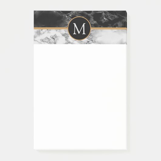 Personalisiert Lettet Marble Stone Post it Notes Post-it Klebezettel (Vorderseite)