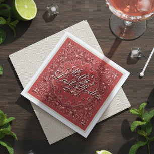 Personalisiert Letzte Rodeo Roter Western Bachelor Serviette