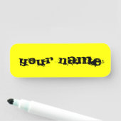 Personalisiert leuchtender Neongelb Namensschild (Beispiel)