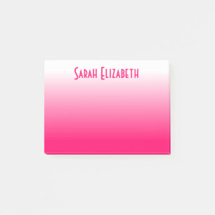 Personalisiert leuchtendes Rosa bis weißes Weiß Post-it Klebezettel