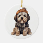 Personalisiert Lhasa Apso Dog Keramik Ornament (Vorne)