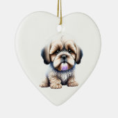 Personalisiert Lhasa Apso Puppy Keramik Ornament (Rechts)