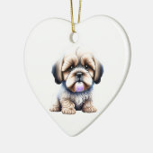 Personalisiert Lhasa Apso Puppy Keramik Ornament (Links)