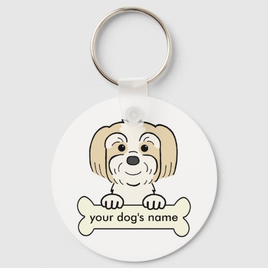 Personalisiert Lhasa Apso Schlüsselanhänger (Vorderseite)