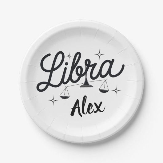 Personalisiert Libra Zodiac Signa Art Pappteller (Vorderseite)