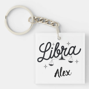 Personalisiert Libra Zodiac Signa Art Schlüsselanhänger