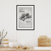 Personalisiert Liebe ich dich zum Mond-Back-Poster Poster (Küche)