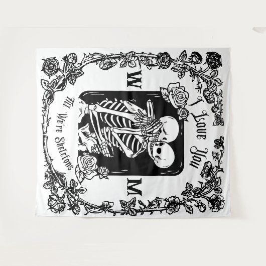 Personalisiert Liebe ich dir, Skelettverheiratung  Wandteppich (Vorderseite (Horizontal))