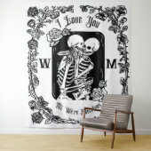Personalisiert Liebe ich dir, Skelettverheiratung Wandteppich (Beispiel)
