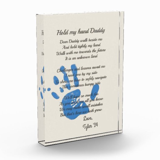 Personalisiert Lieber Daddy Geem Fotoblock (Links)