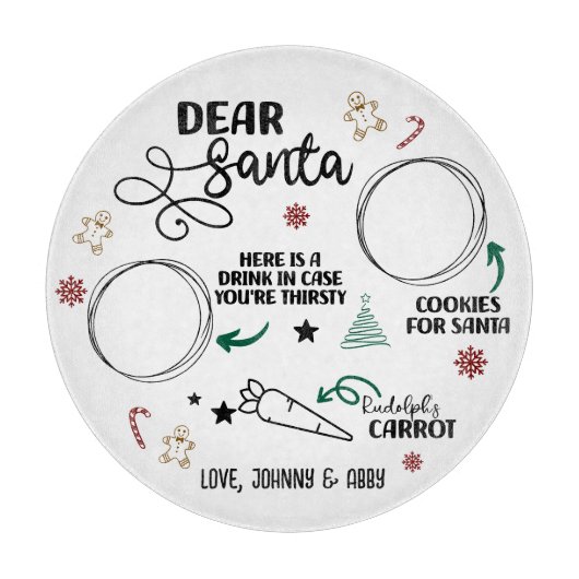 Personalisiert Lieber Santa Schneidebrett (Vorderseite)