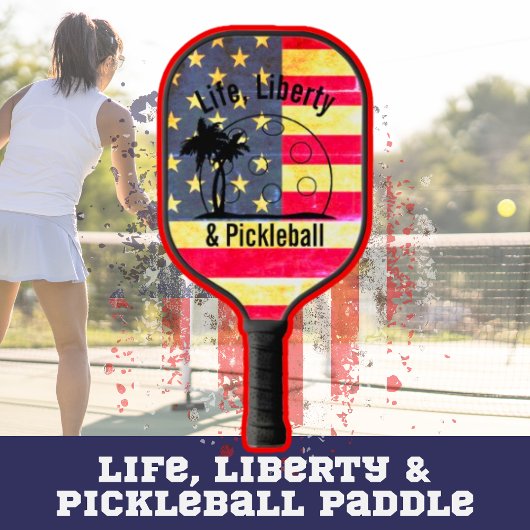 Personalisiert Life Liberty & Pickleball Schläger