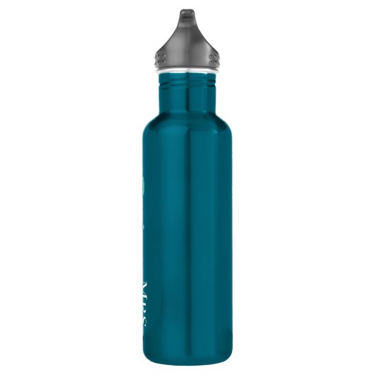 Personalisiert Light Aquamarin Calligraphy School Edelstahlflasche (Rechts)