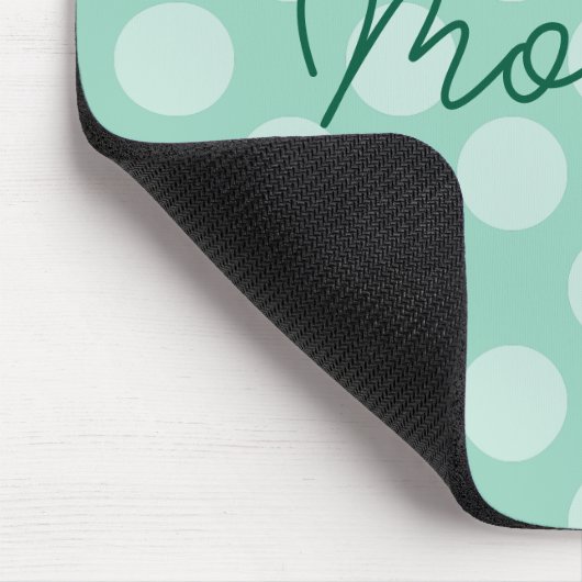 Personalisiert Light Aquamarin Polka Dot Mousepad (Ecke)
