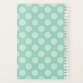 Personalisiert Light Aquamarin Polka Dot Planer (Rückseite)