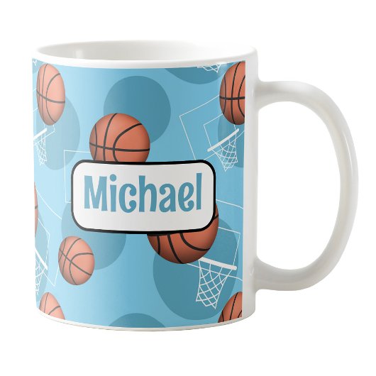 Personalisiert Light Blue Basketball Tasse