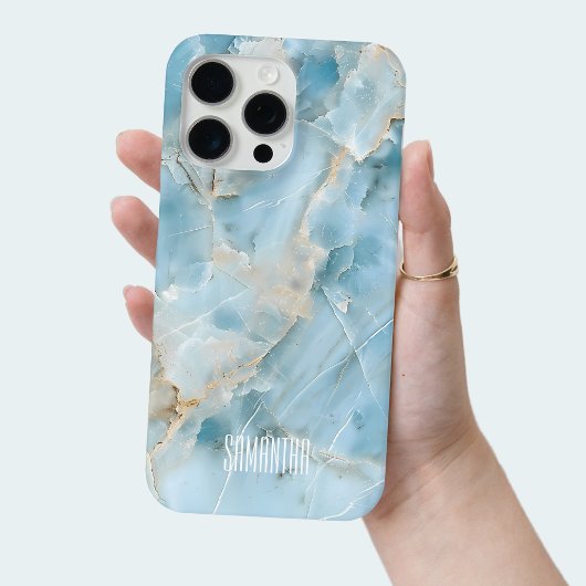 Personalisiert Light Blue Gemstone Moderner Chic N Case-Mate iPhone Hülle