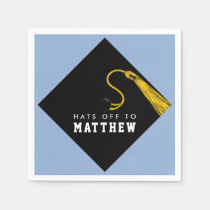 Personalisiert Light Blue Graduation Party Napkins Serviette