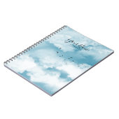 Personalisiert Light Blue Summer Clouds Notizblock (Linke Seite)