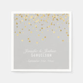 Personalisiert LIGHT GRAY Gold Confetti Wedding Serviette (Vorderseite)