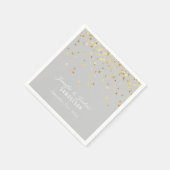 Personalisiert LIGHT GRAY Gold Confetti Wedding Serviette (Ecke)