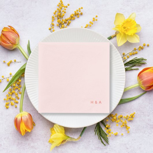 Personalisiert Light Pink Wedding Cocktail Napkins Serviette