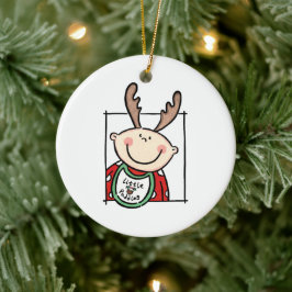 Personalisiert Light Skin Tone Baby Face Baby's 1. Keramik Ornament