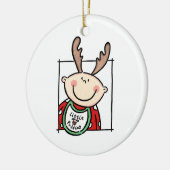 Personalisiert Light Skin Tone Baby Face Baby's 1. Keramik Ornament (Links)