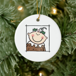 Personalisiert Light Skin Tone Baby Face Baby's 1. Keramik Ornament