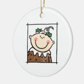 Personalisiert Light Skin Tone Baby Face Baby's 1. Keramik Ornament (Links)