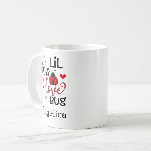 Personalisiert Lil Miss Liebe Bug Kaffeetasse (Vorderseite Links)