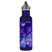 Personalisiert Lila, blau, rosa Marmor Bokeh Edelstahlflasche (Links)