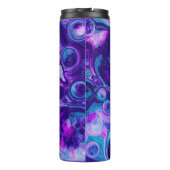 Personalisiert Lila, blau, rosa Marmor Bokeh Thermosbecher (Rückseite)