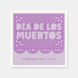 Personalisiert Lila Dia de los Muertos Napkins Serviette