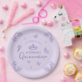 Personalisiert Lila Lavender Quinceanera Pappteller (Party)
