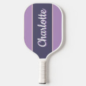 Personalisiert Lila Lilac Retro Typografie Pickleball Schläger (Rückseite)