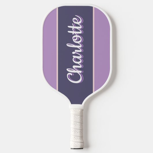 Personalisiert Lila Lilac Retro Typografie Pickleball Schläger (Vorderseite)