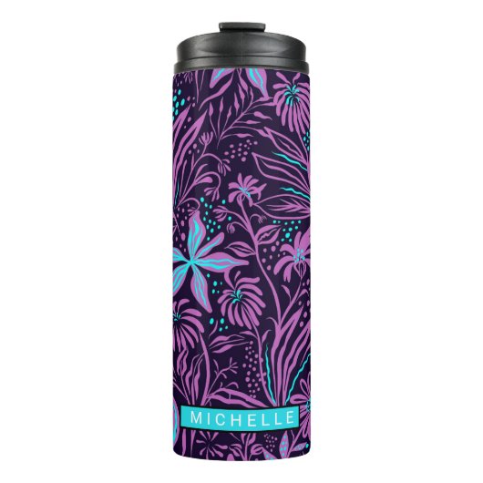 Personalisiert Lila Paisley Thermosbecher (Vorderseite)