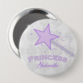 Personalisiert: Lila Prinzessin Wand Button (Vorne & Hinten)