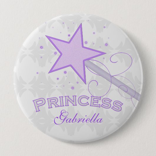 Personalisiert: Lila Prinzessin Wand Button (Vorderseite)