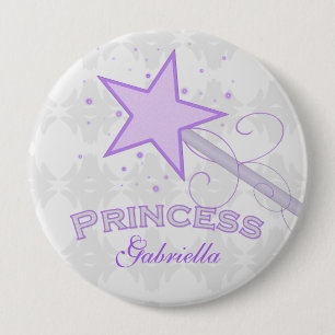 Personalisiert: Lila Prinzessin Wand Button