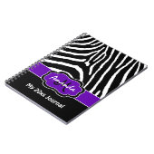 Personalisiert Lila Schwarz-weißes Zebra Journal Notizblock (Linke Seite)