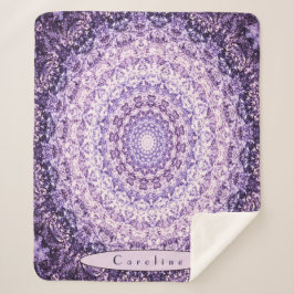 Personalisiert Lila Stone Mandala Sherpadecke