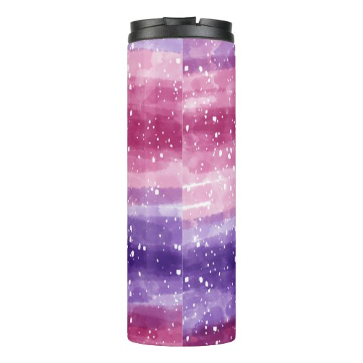 Personalisiert Lila und rosa gesprenkelt Thermosbecher (Rückseite)