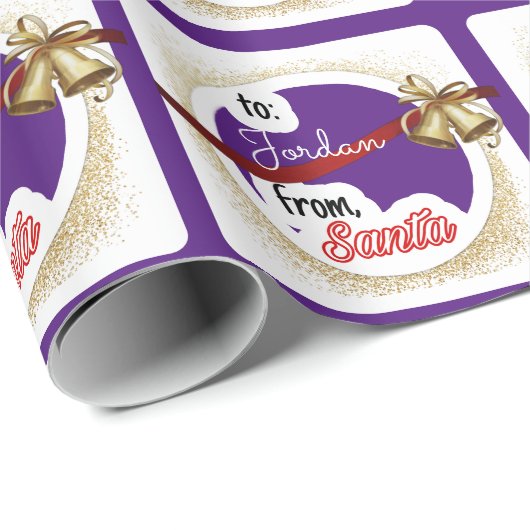 Personalisiert Lila von Weihnachten Geschenkpapier (Rolleneckpunkt)