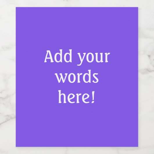 Personalisiert Lila Weinetikett (Einzelnes Label)