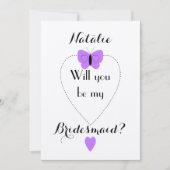 Personalisiert lila Werden Sie meine Bridesmaid se Einladung (Vorderseite)