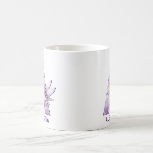 Personalisiert Lilac Fairy Monogram A Kaffeetasse (Mittel)