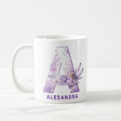Personalisiert Lilac Fairy Monogram A Kaffeetasse (Links)