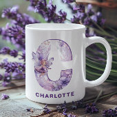 Personalisiert Lilac Fairy Monogram C Kaffeetasse